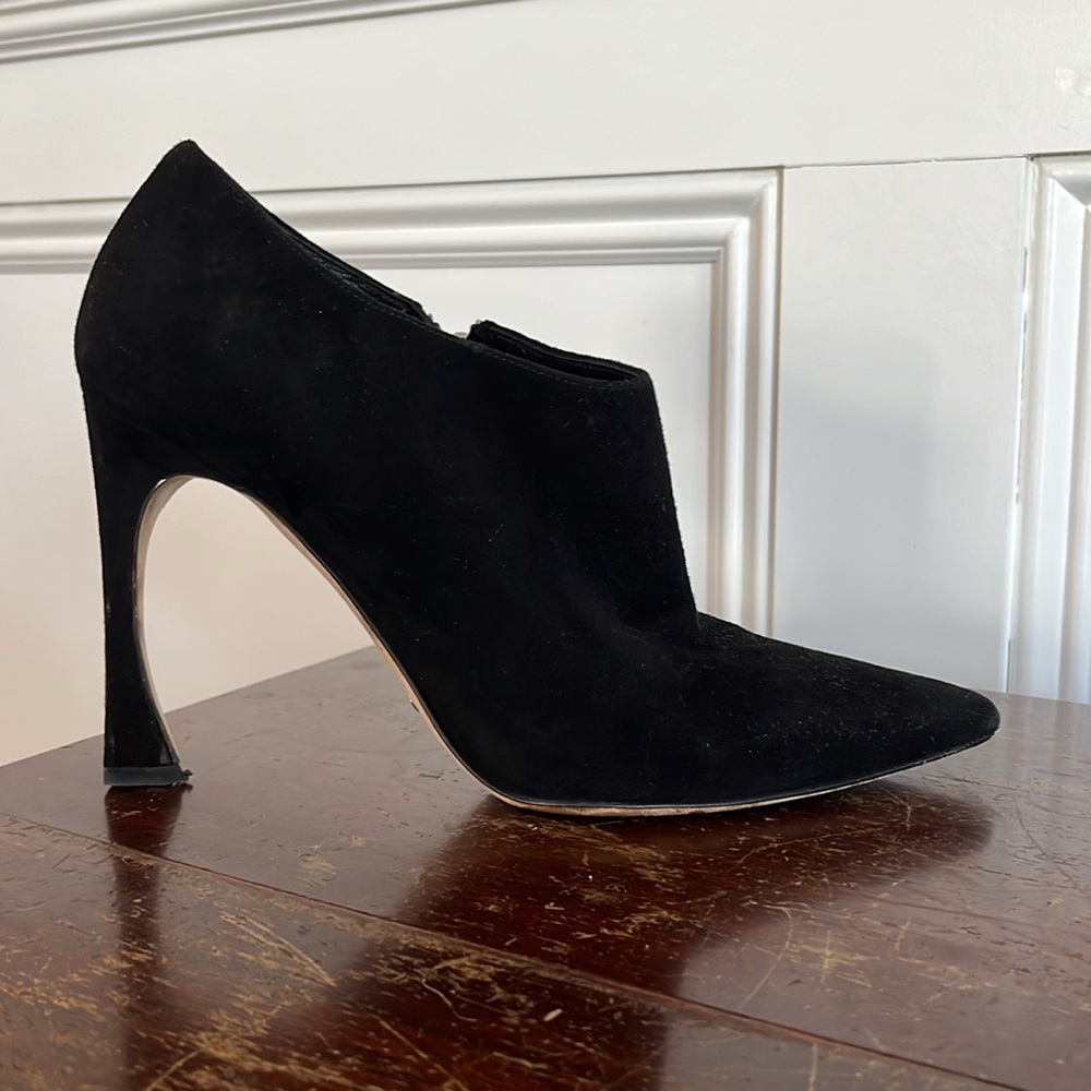 Christian Dior Black Suede Booties - Size 38.